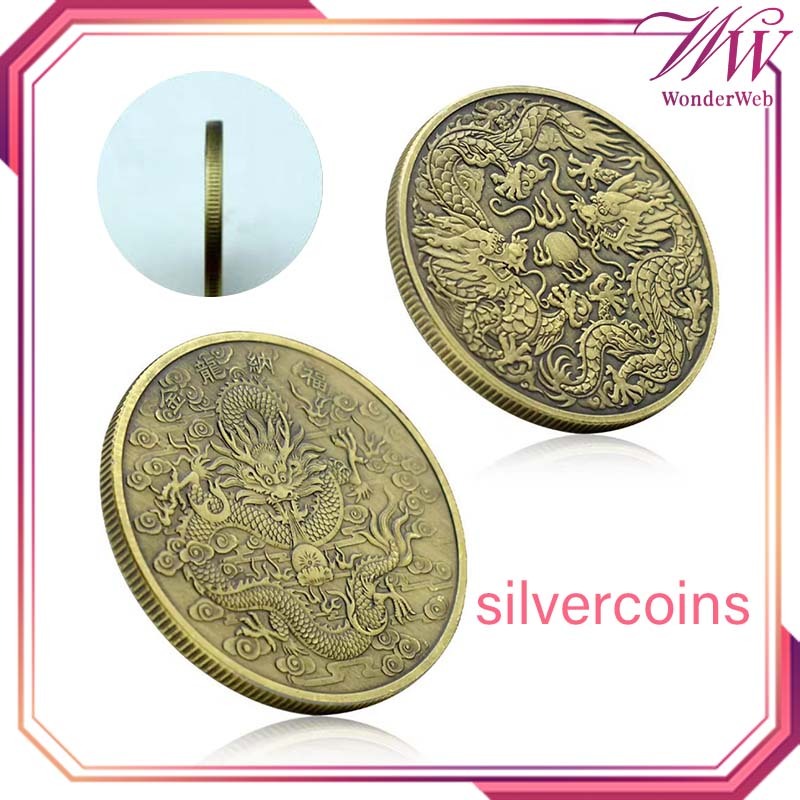 1pcs Koin Keberuntungan Dan Hoki Antik Naga Koin China Keberuntungan Suvenir Koin Keberuntungan Feng