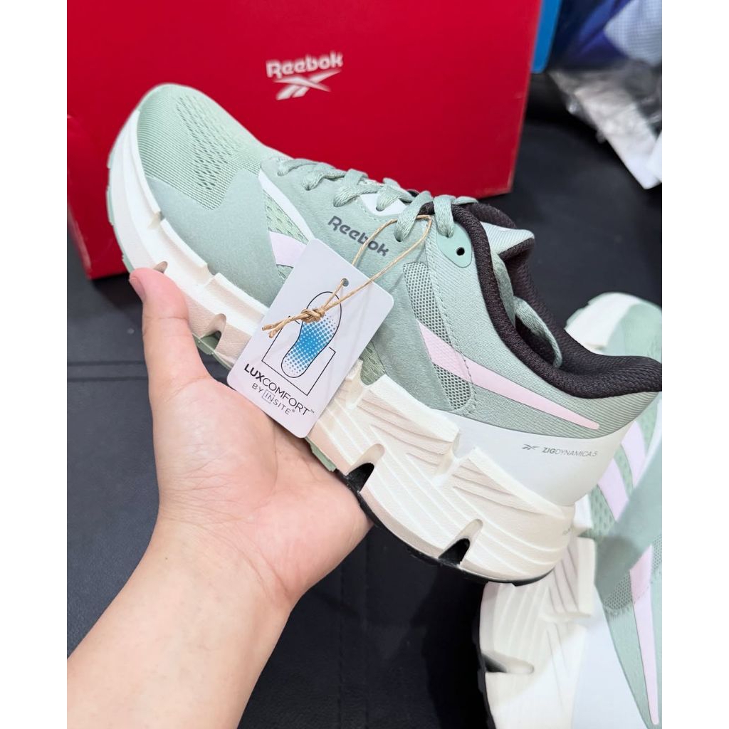 Sepatu Reebok Zig Dynamica 5 Women's Running Shoes - Green/Pink/Grey