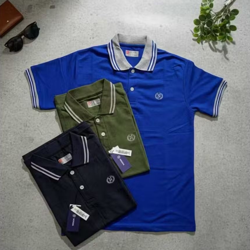 KAOS POLO Premium Kaos berkerah kombinasi casual Dewasa/Remaja motif bordir nvd