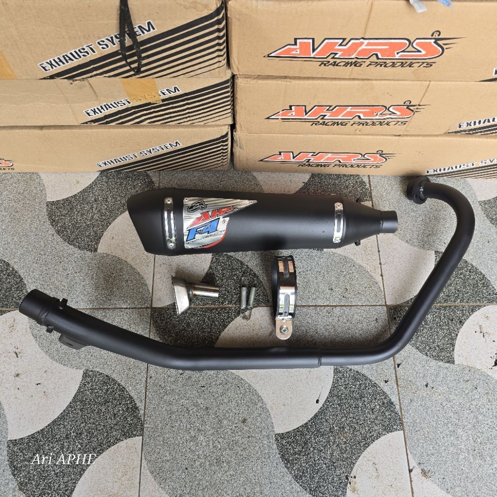 PROMO knalpot AHRS F4 HEXACONE SILENT BLACK original yamaha BYSON FI / BYSON KARBU