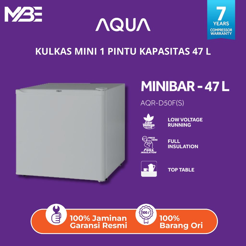 AQUA Kulkas Portable AQR-D50F(S) Silver