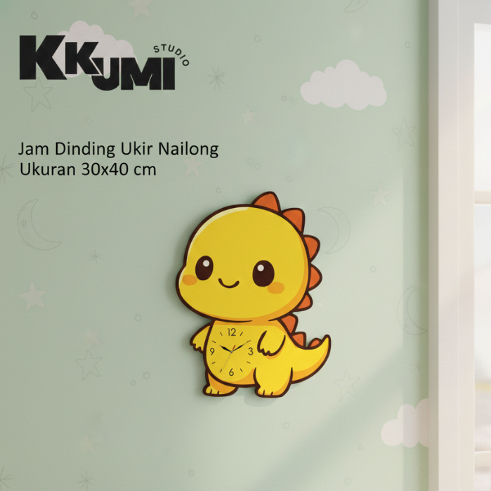 Jam Dinding Nailong Kuning Hiasan Kamar Anak  Dekorasi Dinding