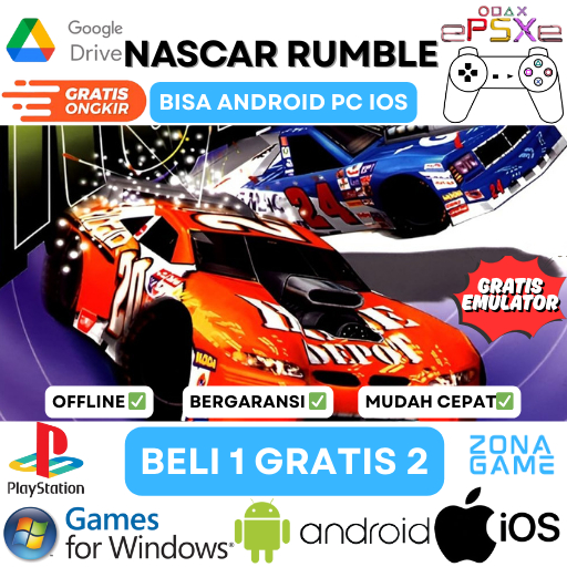 GAME PC NASCAR Rumble PS1 | Bisa di Android / IOS / PC | BELI 1 GRATIS 2+Bonus Emulator