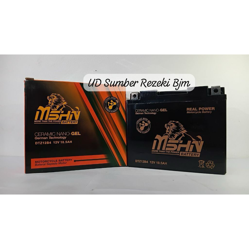 AKI MOTOR MSHN NANOGEL BATTERY DTZ12B4 Pengganti YT12B-BS /YT12B-BS / MBT12B4 / DIAVEL , HYPERMOTARD