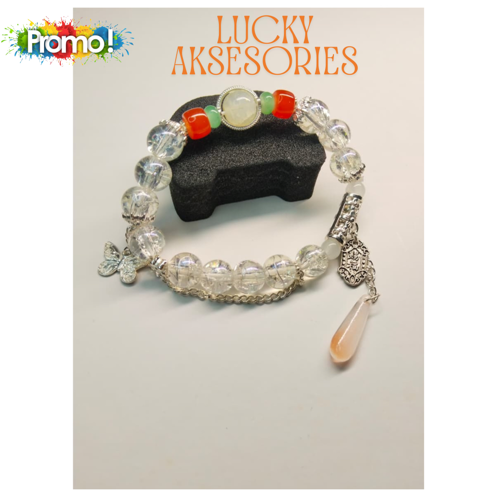 D.I.Y Gelang manik-manik kristal bening