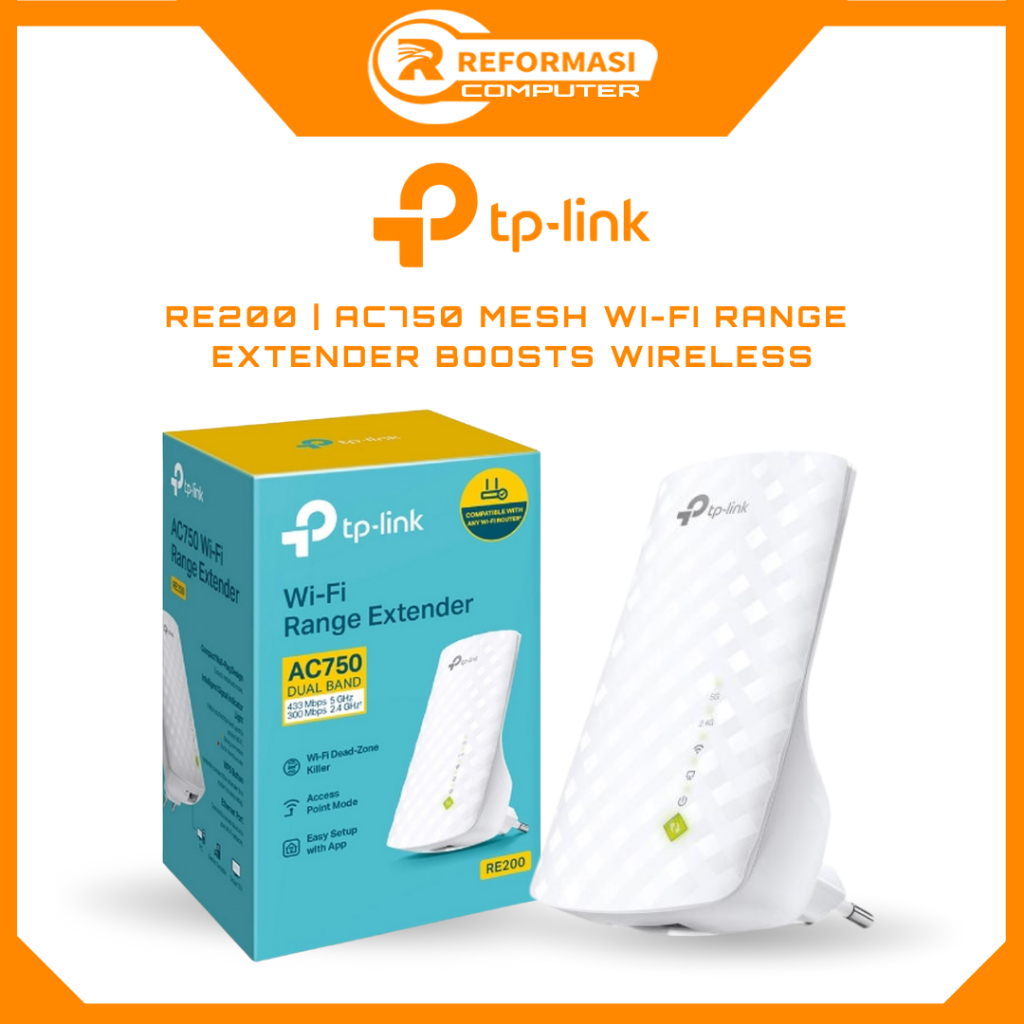 TP-LINK WiFi Range Extender TP Link RE200 - TPLink RE 200 AC750 Dual Band