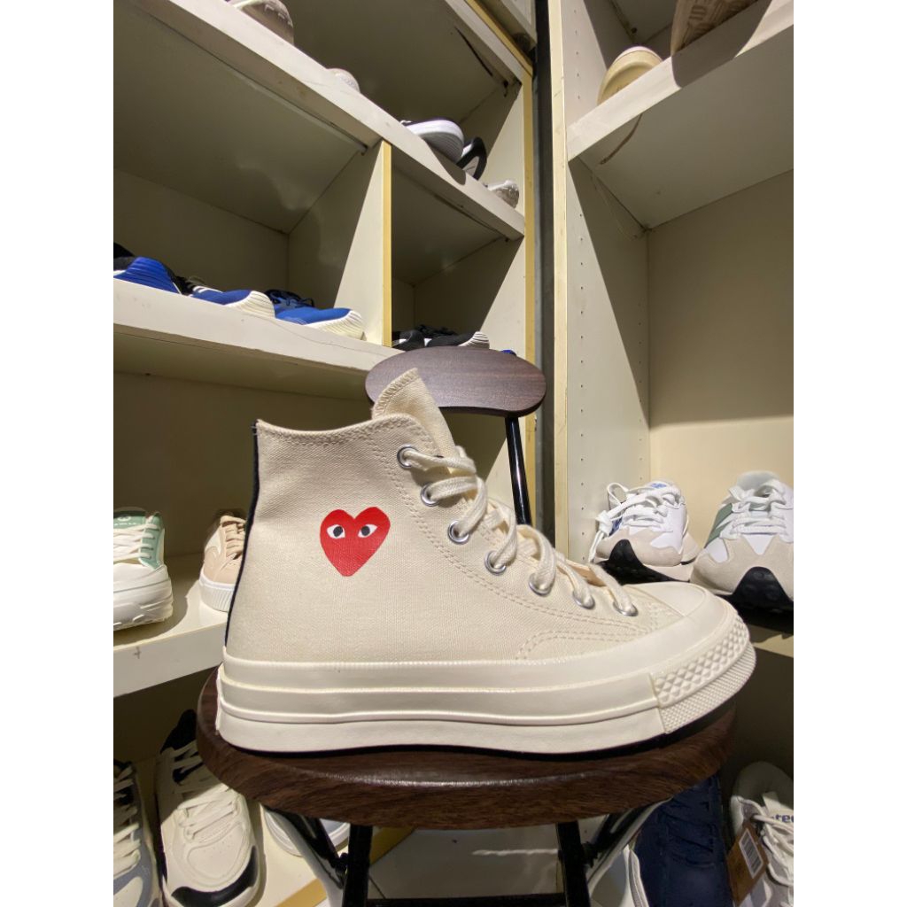 Converse CDG High Beige 100% Original Guarantee