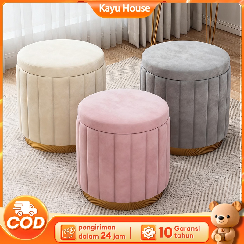 Kursi Makeup Ins - Style Kursi Bulat Minimalis Stool Busa Stool Kancing,Kursi Bulat Sofa Stool