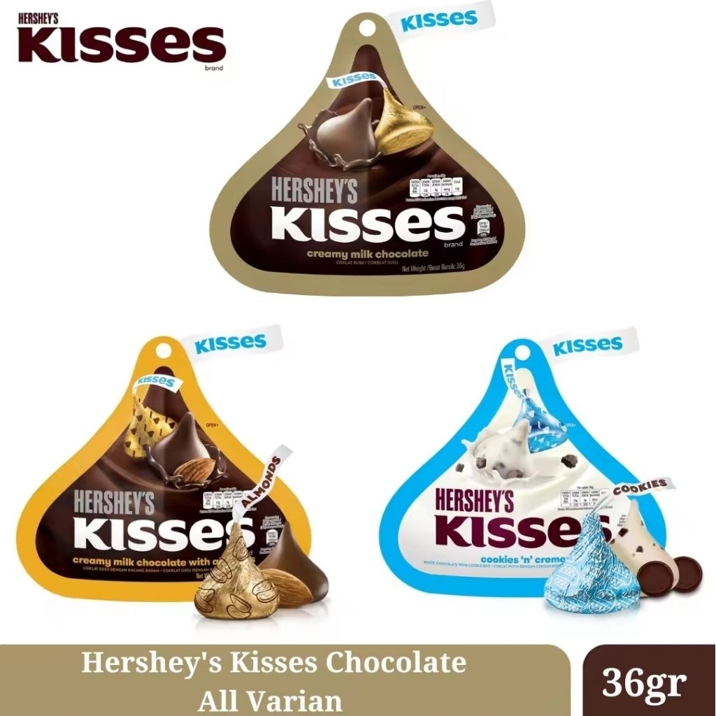 Hershey'S Kisses Coklat Coklat Bulat Cookies Cream Almond Milk Coklat 36gr