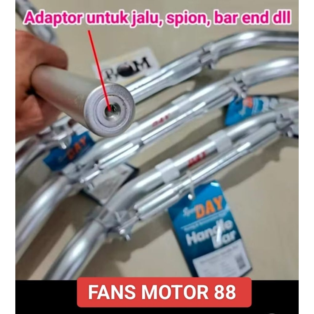 Stang Day Low Silver Tebal 5mm Motor Trail, Vixion, Mio, Supra Universal.....