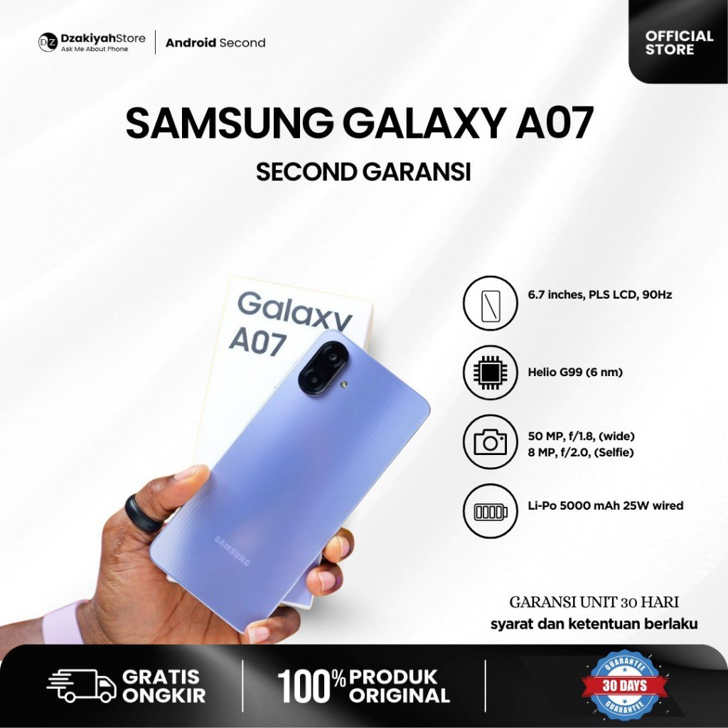 SAMSUNG GALAXY A07 SECOND HP+BOX GARANSI