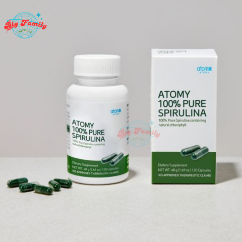 Atomy 100% Spirulina Murni | Spirulina Pure 100% Original 120 Capsules Antioksidan Kesehatan