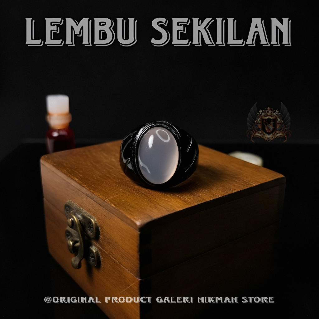 Cincin pria batu akik mstka lembu sekilan - Ring titanium