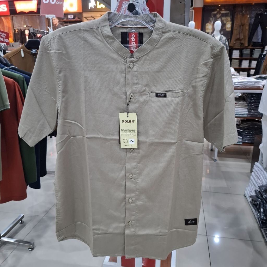 rolun kemeja krah koko / baju taqwa / baju muslim casual lengan pendek