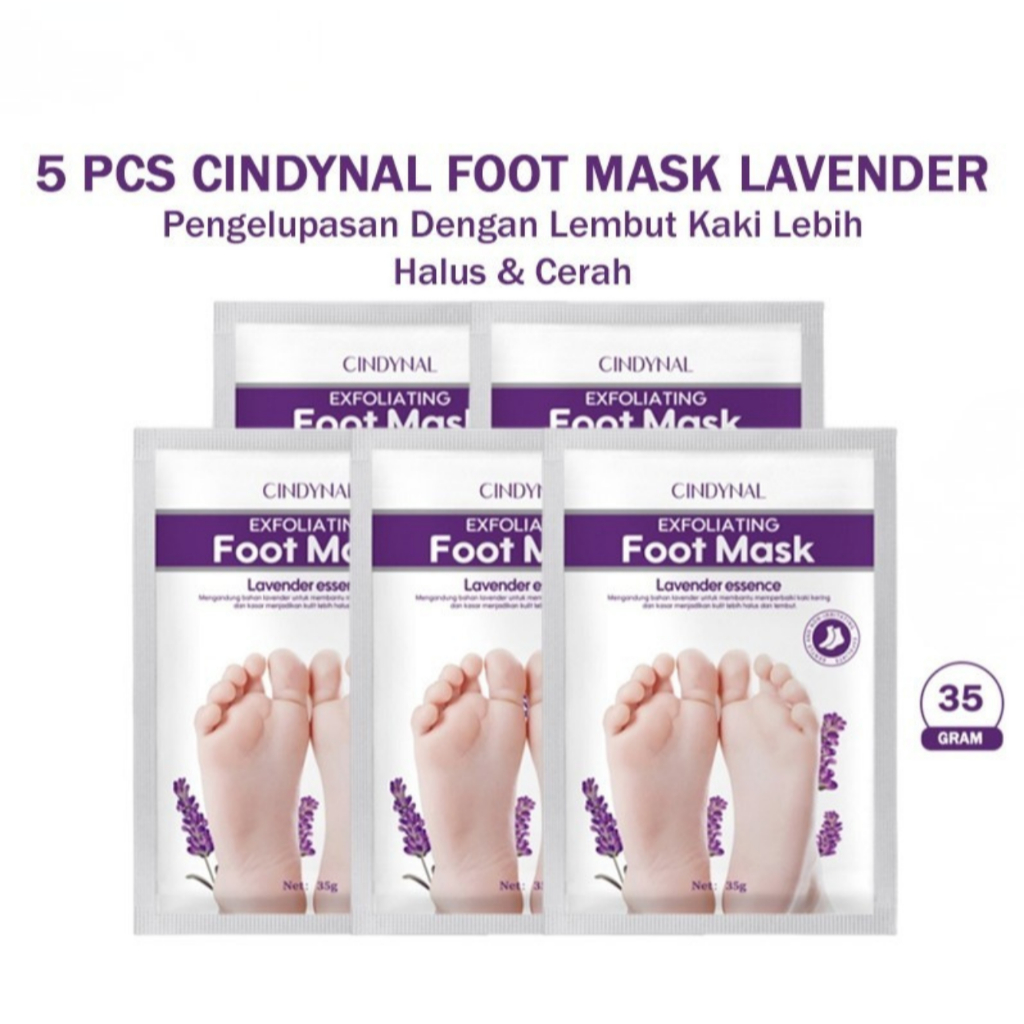 HEMAT 5 PCS Cindynal Foot Mask Exfloating Lavender Masker Kaki