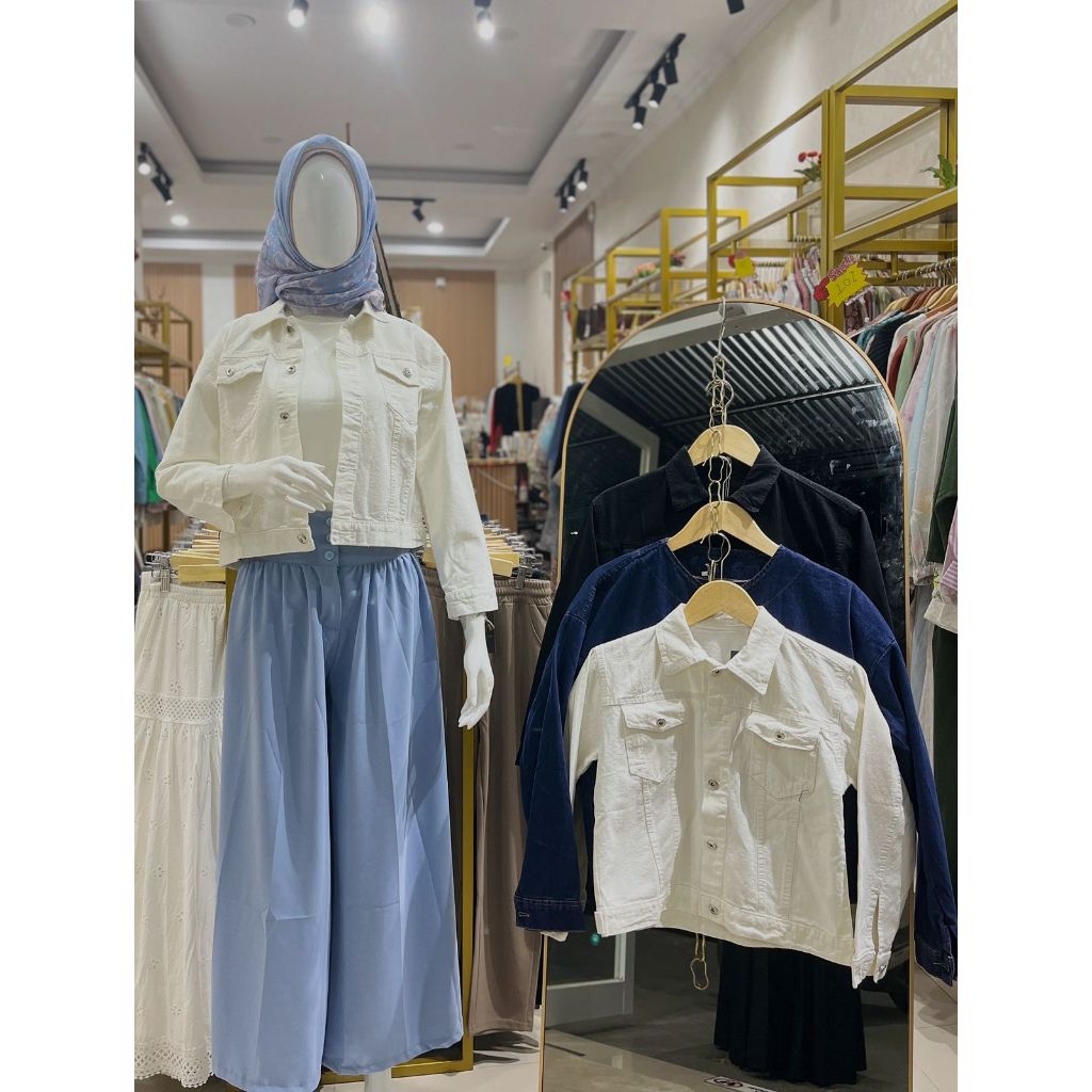 JAKET JEANS CROP/ JAKET/JEANS/CROP / JAKET HITZ/ CROP JEANS KEKINIAN