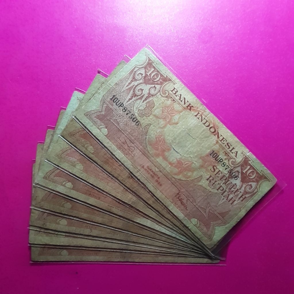 uang kuno 10 rupiah bunga 1959