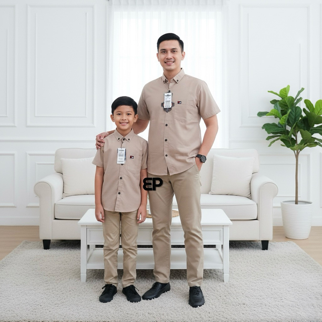 MABE Kemeja Couple Ayah Dan Anak Warna Coksu