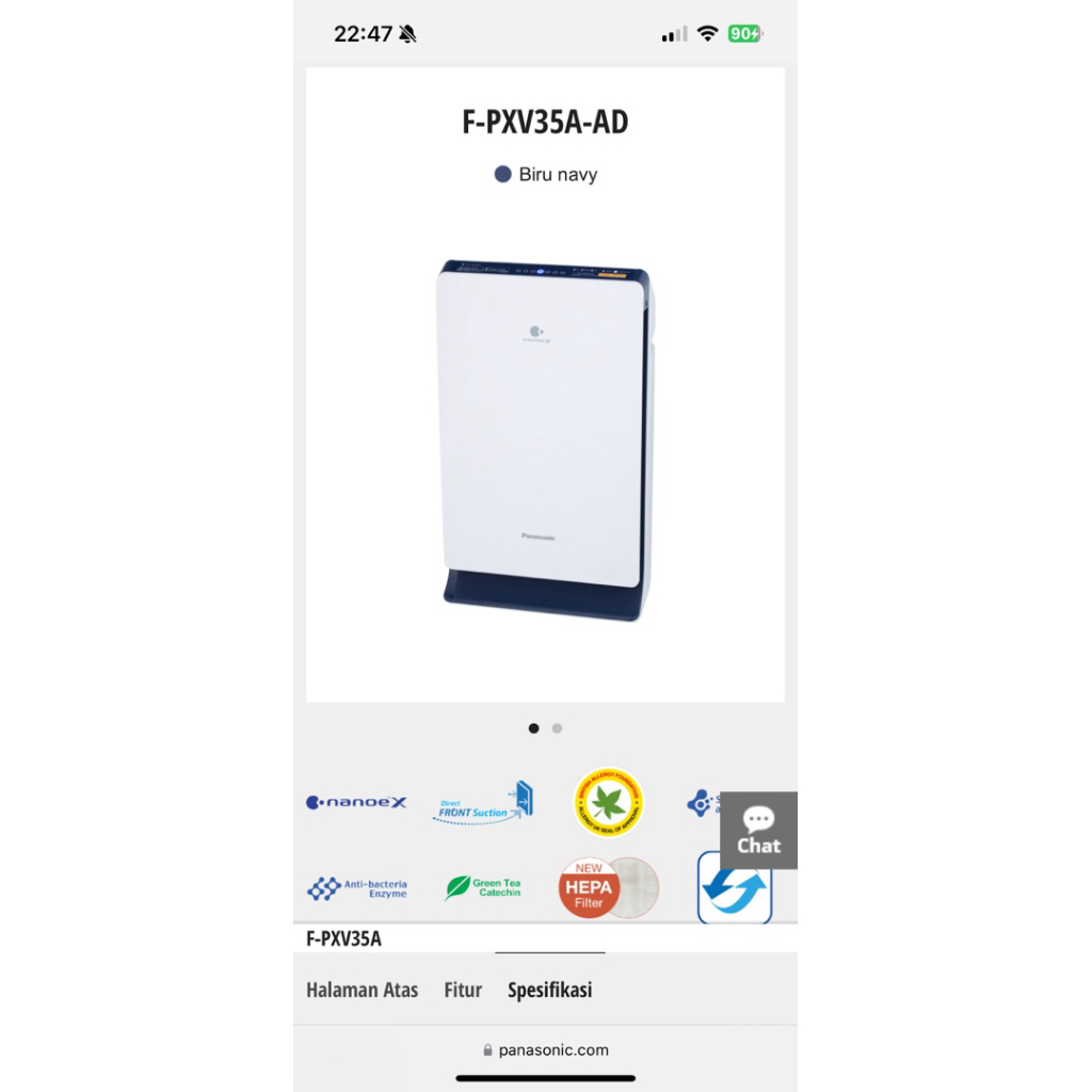 Air Purifier Panasonic PXV35A