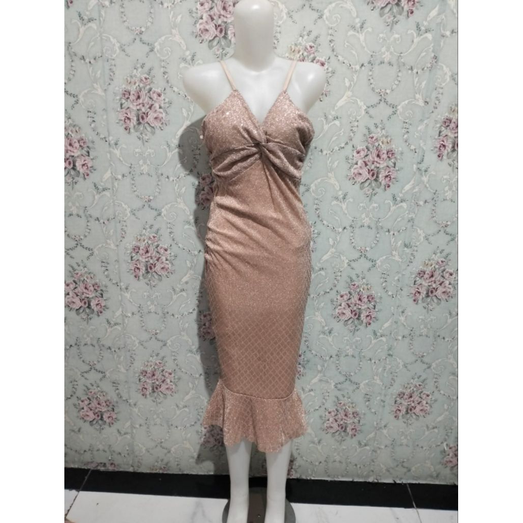 peach blink sexy ruffle dress