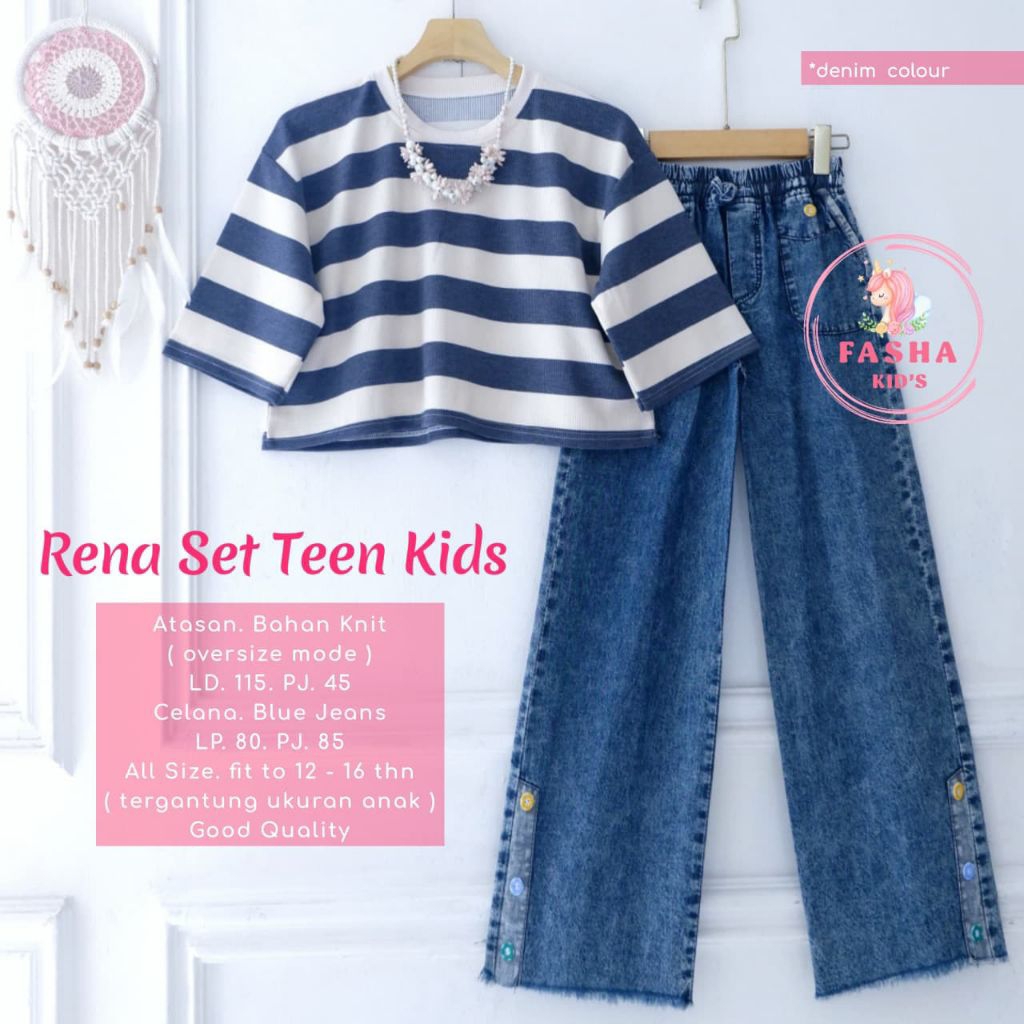 (COD setelan anak) Rena set teen kids Ori Fasha kids