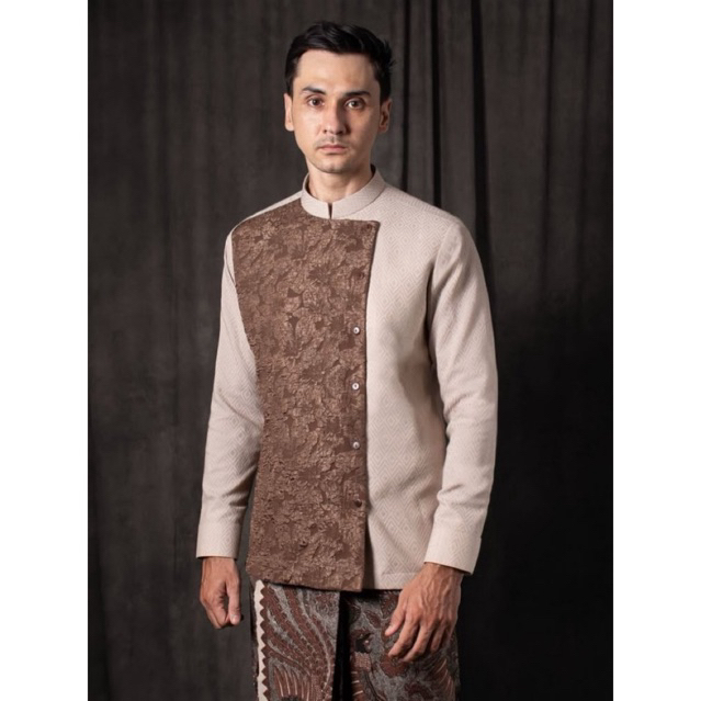 kemeja batik pria lengan panjang ethnic tenun songket baron 1D code 36