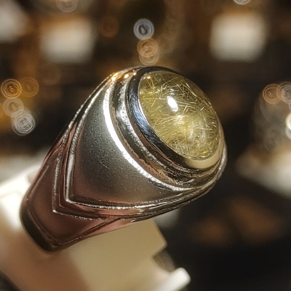 BATU KECUBUNG kinyang RAMBUT EMAS ring size 9