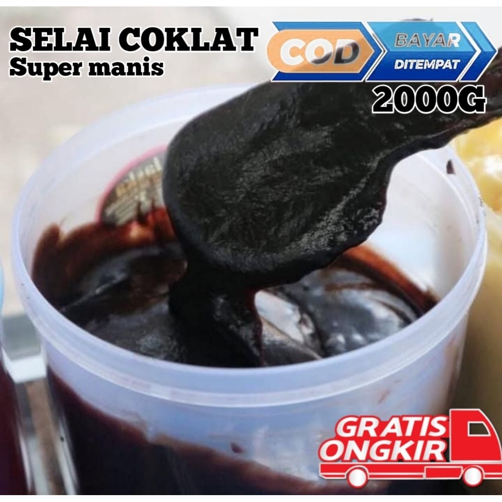 Selai coklat super kenyal manis 2kg kemasan box tahan lama varian rasa beragam selai oles cod bayar 