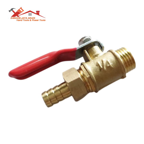 HATO Kran Angin Kompresor / Stop Kran Kuningan 1/4 Inch Nepel Ball Valve Compresor 1/4 Inci Awet BJA
