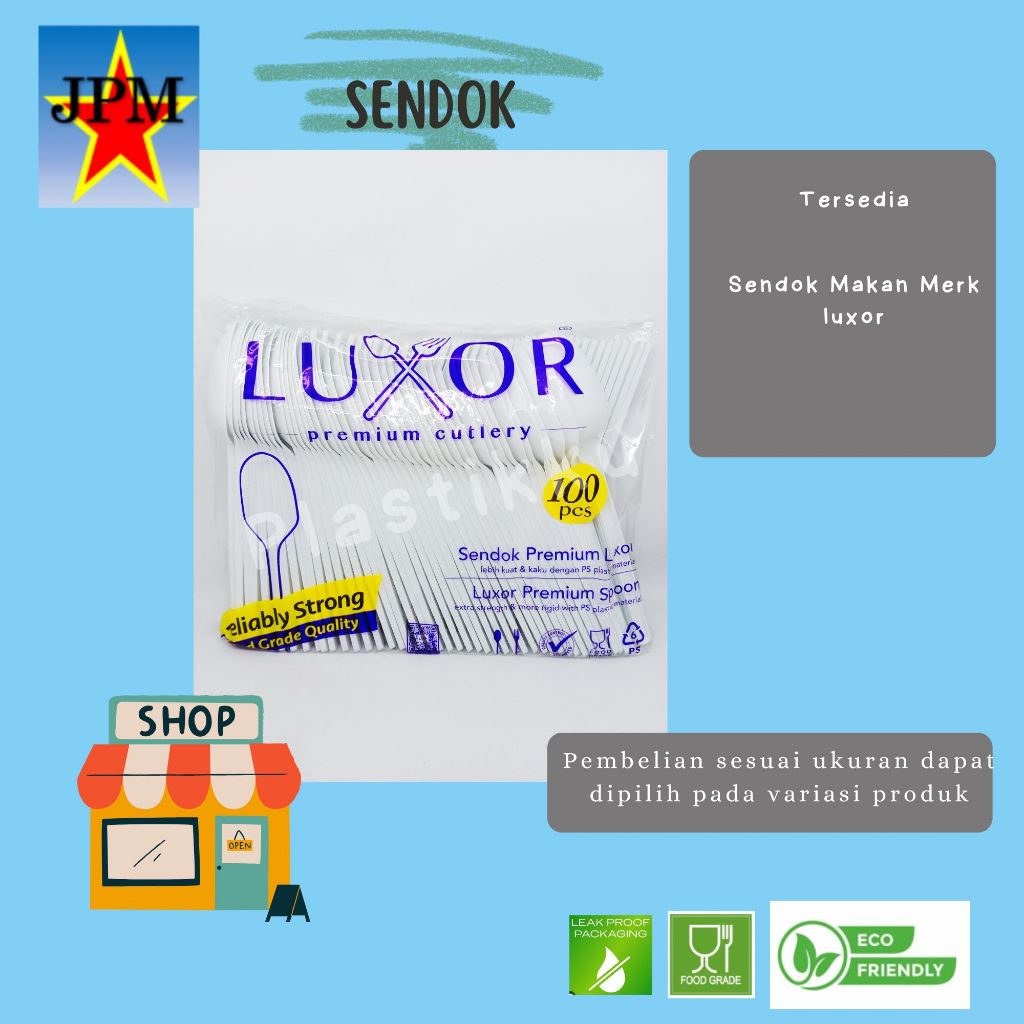 Sendok Luxor Putih Isi ±100 Pcs / Sendok Makan Putih / Sendok Nasi Kotak / Sendok Nasi Box / Sendok 