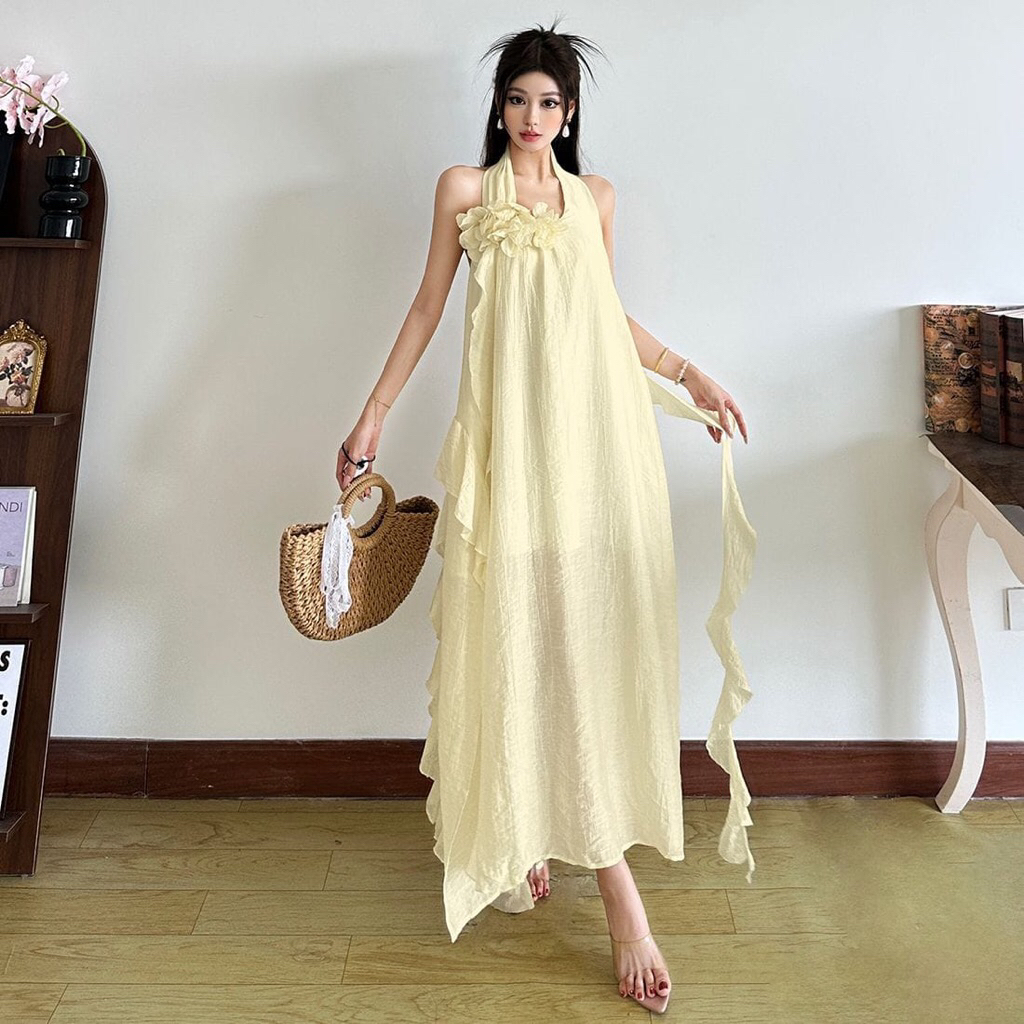 Dress Wanita putih Party Dress Bali Wanita D0797  dress pesta Wanita