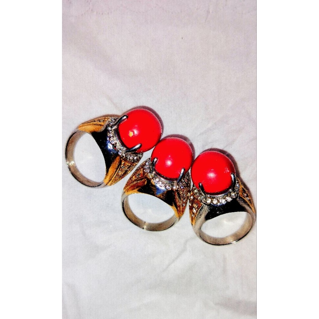 Cincin Akik Menyala Merah Merona Viral Titanium Mewah