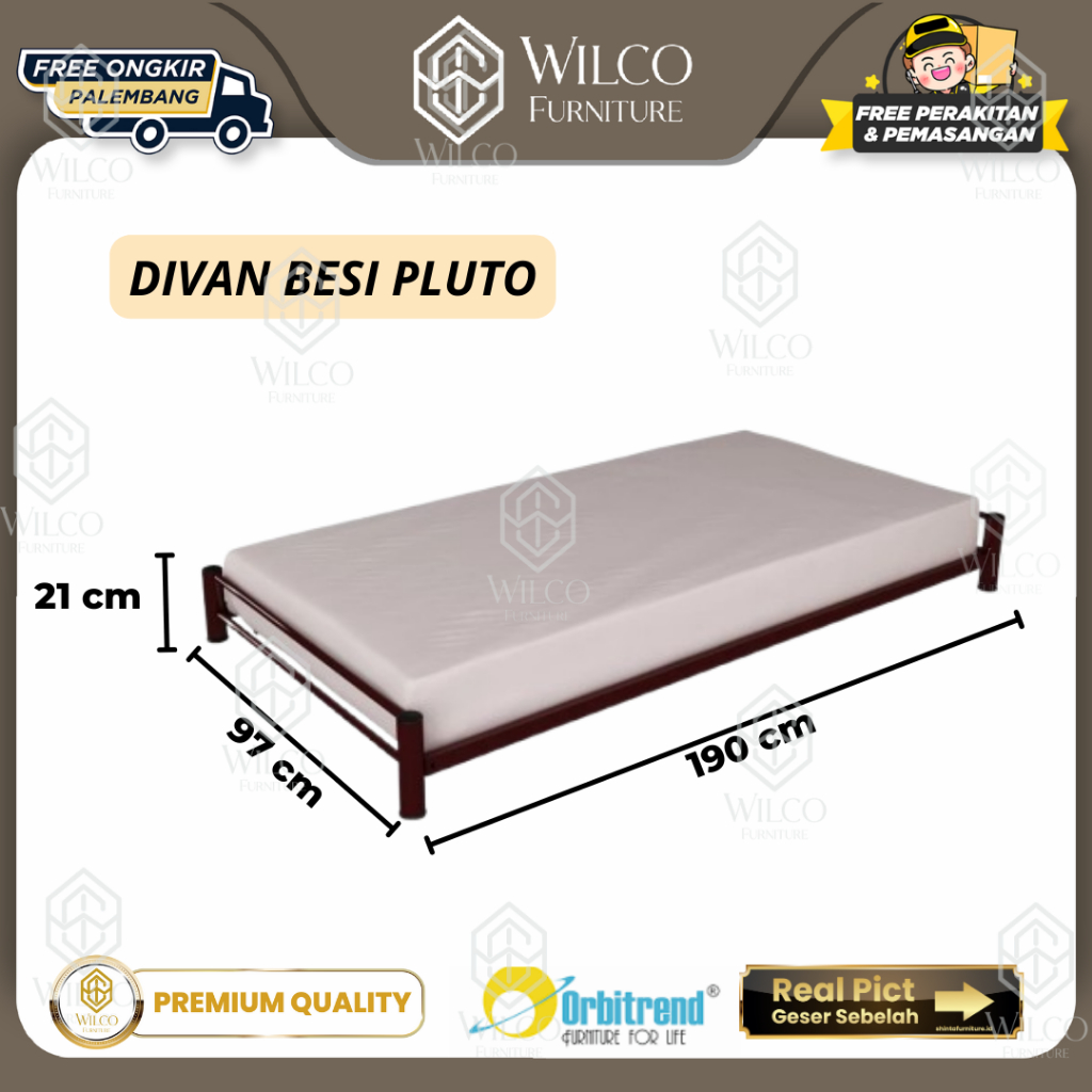 Divan Besi 90x200 / Ranjang Besi Orbitrend Pluto / Kasur Besi Single