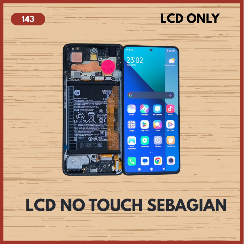 LCD FRAME ORIGINAL REDMI NOTE 13 4G MINUS LAYAR COPOTAN