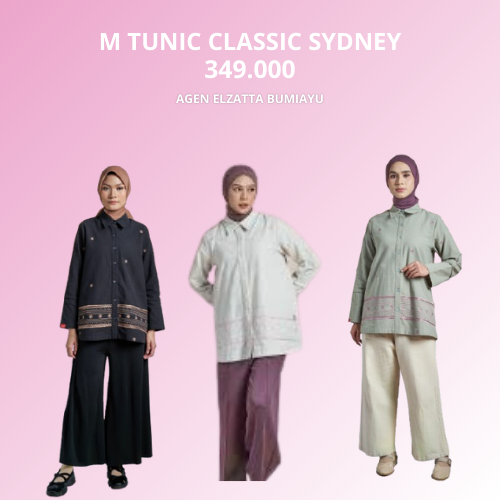 Dauky M Tunic Classic Sydney Tunik Wanita Dewasa Tunik Bahan Linen Dauky