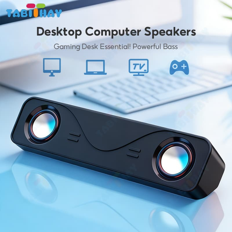 Speaker Komputer USB Kabel Mini Portable Speaker Desktop Dual Plug & Play untuk Laptop dan HP