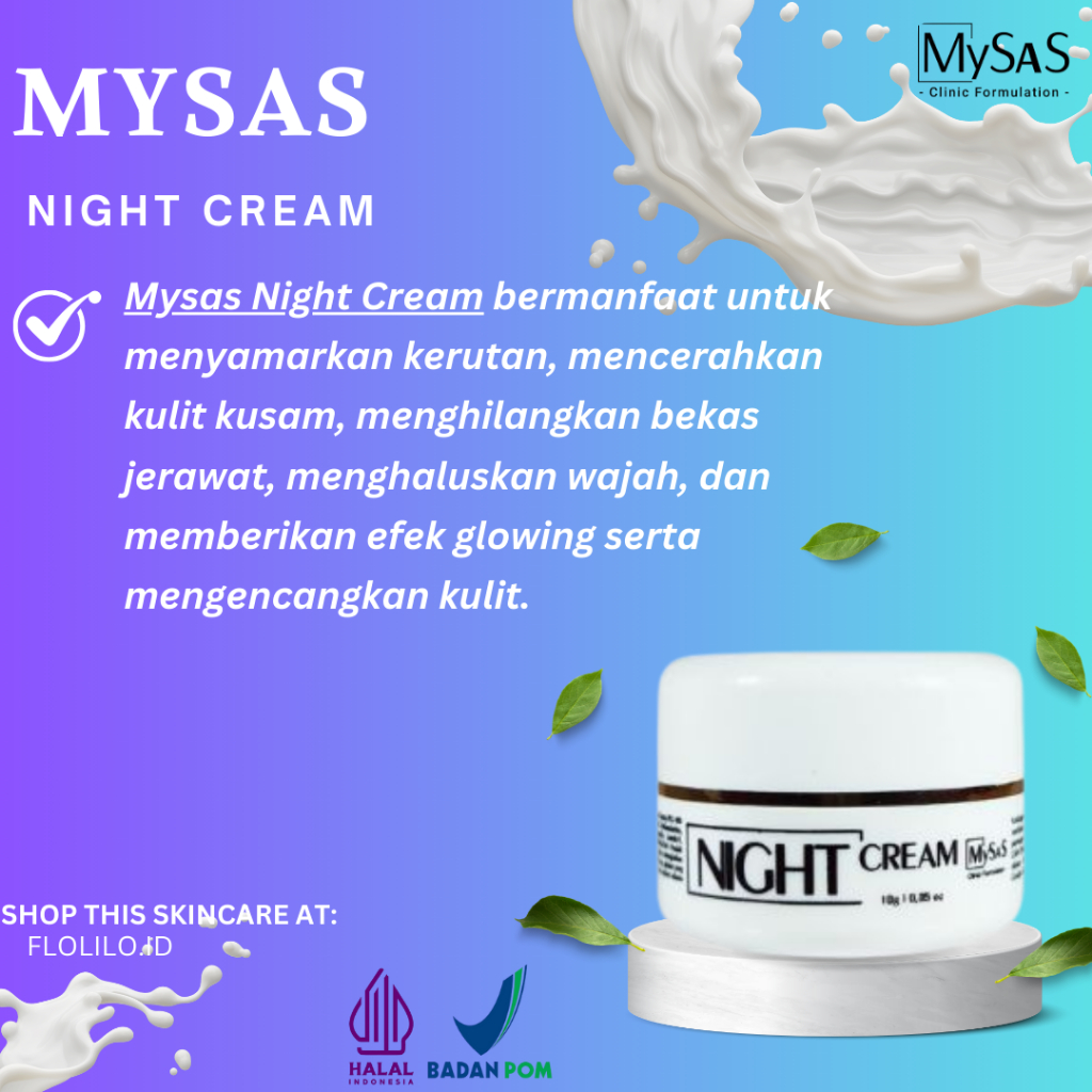 Night Cream Mysas BPOM aman bumil busui