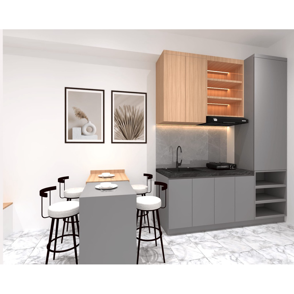 Interior Set Tipe Studio Apartemen Samesta Mahata Tanjung Barat