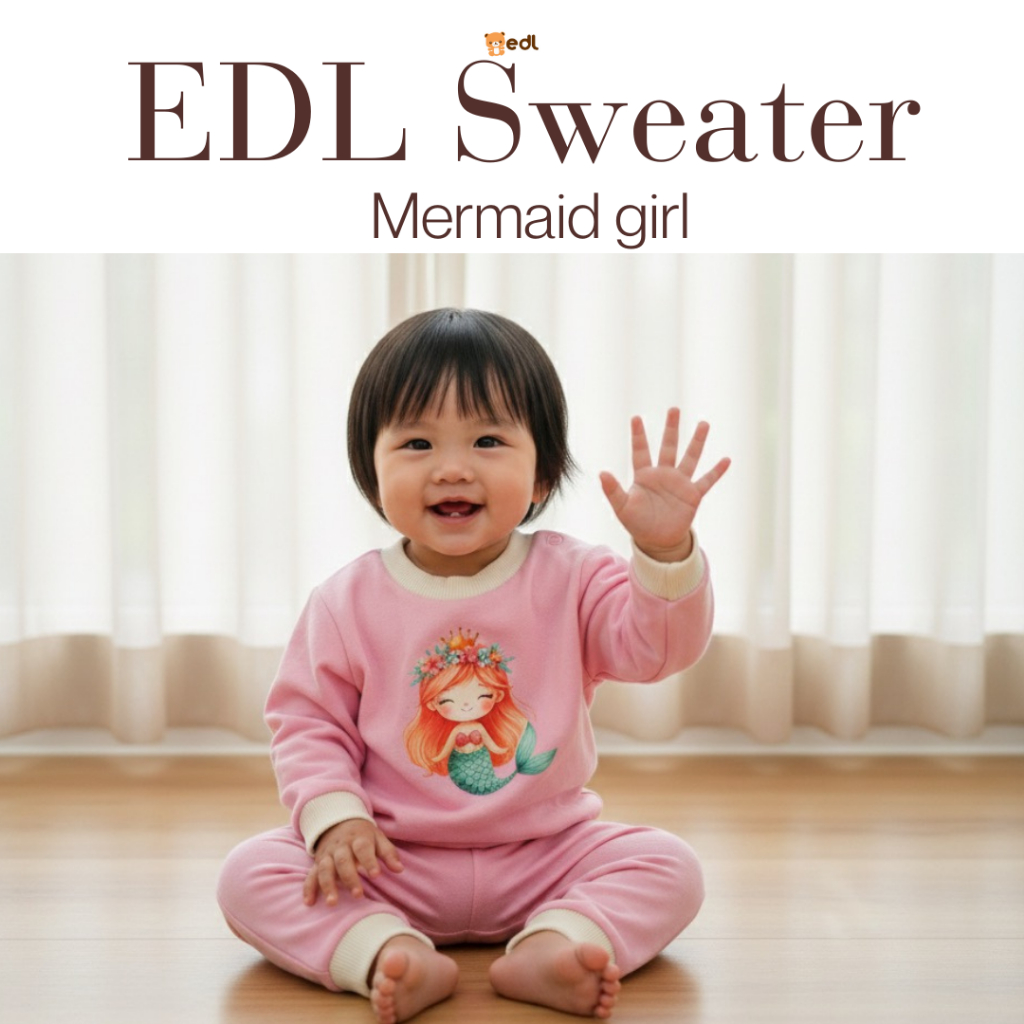 EDL Baby - Sweater Jaket Bayi Baru Lahir Newborn Perempuan - Mermaid Girl