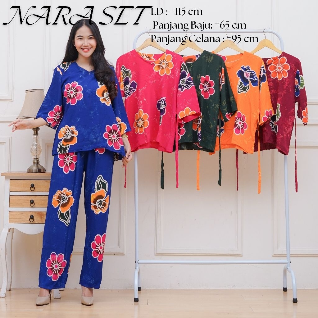 NARA SET – Setelan Batik Wanita Rayon Adem Kekinian Tali Samping Nyaman Dipakai Harian