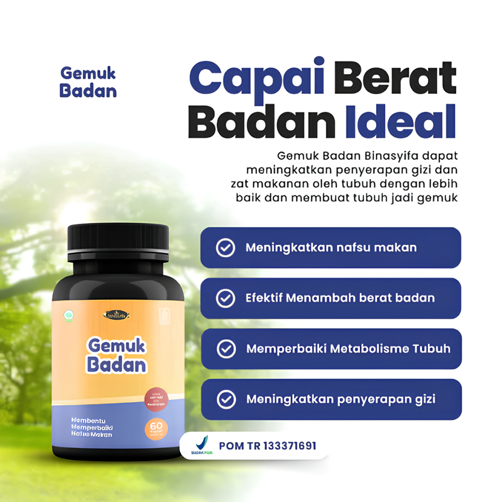 Penambah Nafsu Makan Penggemuk Badan BINASYIFA BPOM 100% Original Aman Untuk Dewasa Dan Anak-Anak