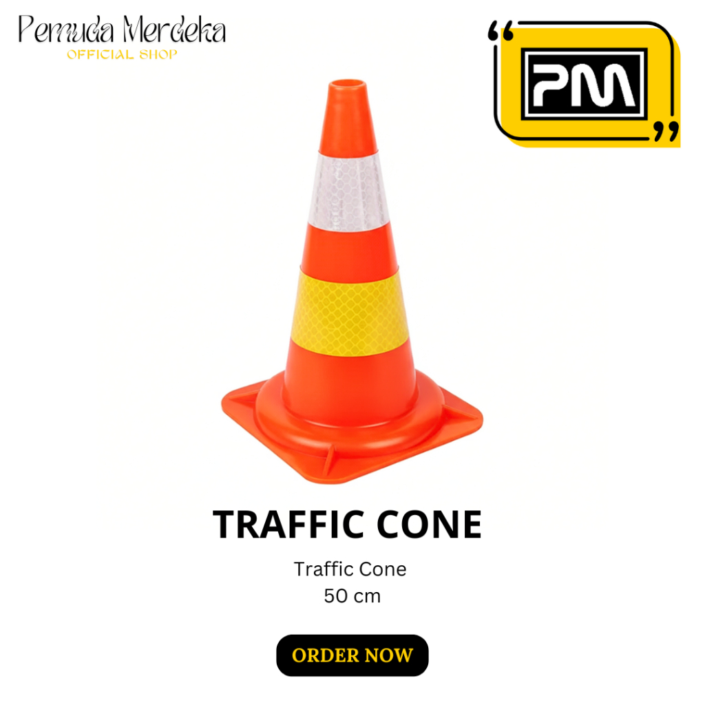 Safety Traffic Cone Rubber 50 cm / Kerucut Lalu Lintas Karet Pengaturan Arus & Lalu Lintas