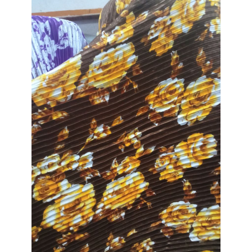 Bahan plisket motif, kain plisket motif, plisket meteran, plisket motif bunga, (harga persetengah me