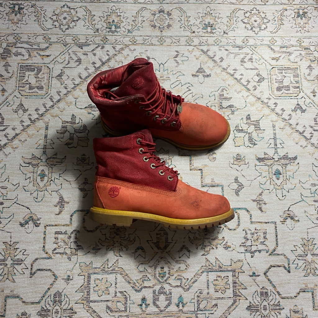 Timberland Chukka Boots "Red Roll Top Warm Winter"