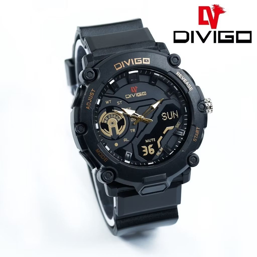 Jam Tangan Divigo Pria Premium Sport Analog Strab Rubber Waterresist
