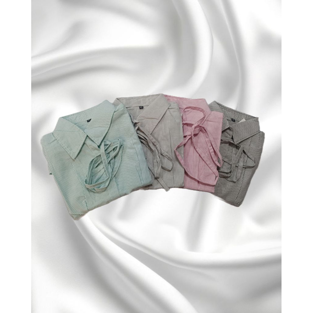 LUCENT MODE - Kemeja wispie lengan pendek, pinggang adjustable dengan tali dibelakang