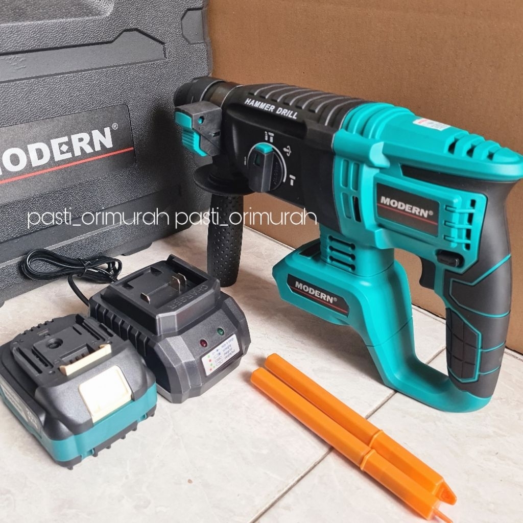 Rotary Hammer Drill Cas Cordless Modern M100 Bor Bobok 3 Fungsi M 100 Baterai 20V