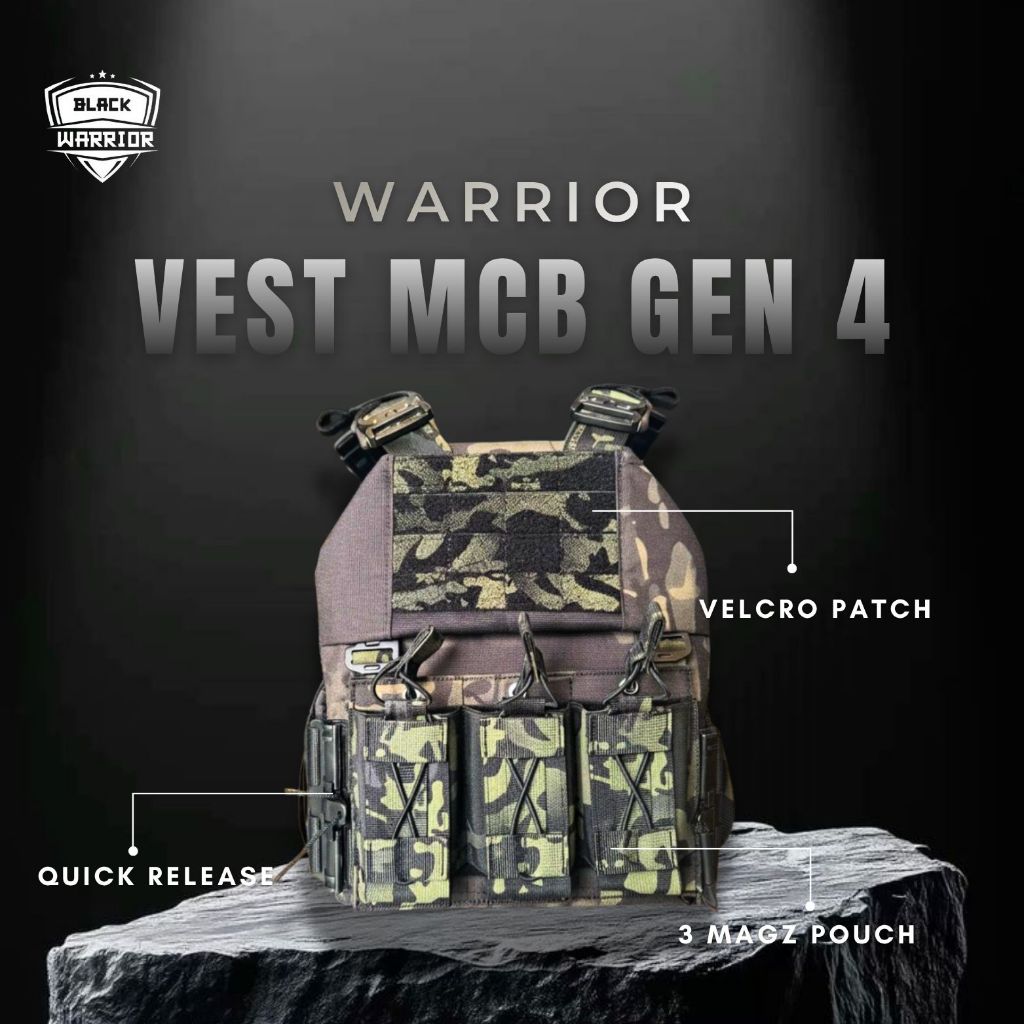 BODY VEST PLATE CARRIER MULTICAM BLACK WARRIOR GEN 4
