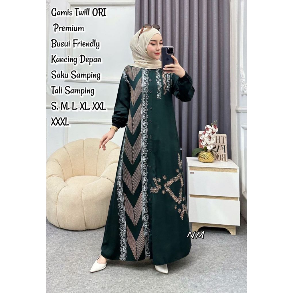 Gamis twill ori NM hijau