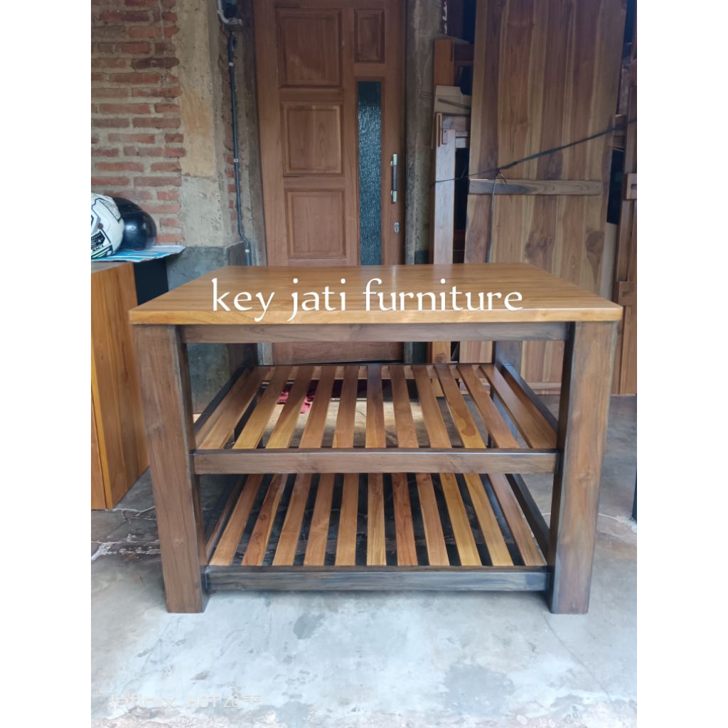 meja dapur kayu jati/meja serbaguna